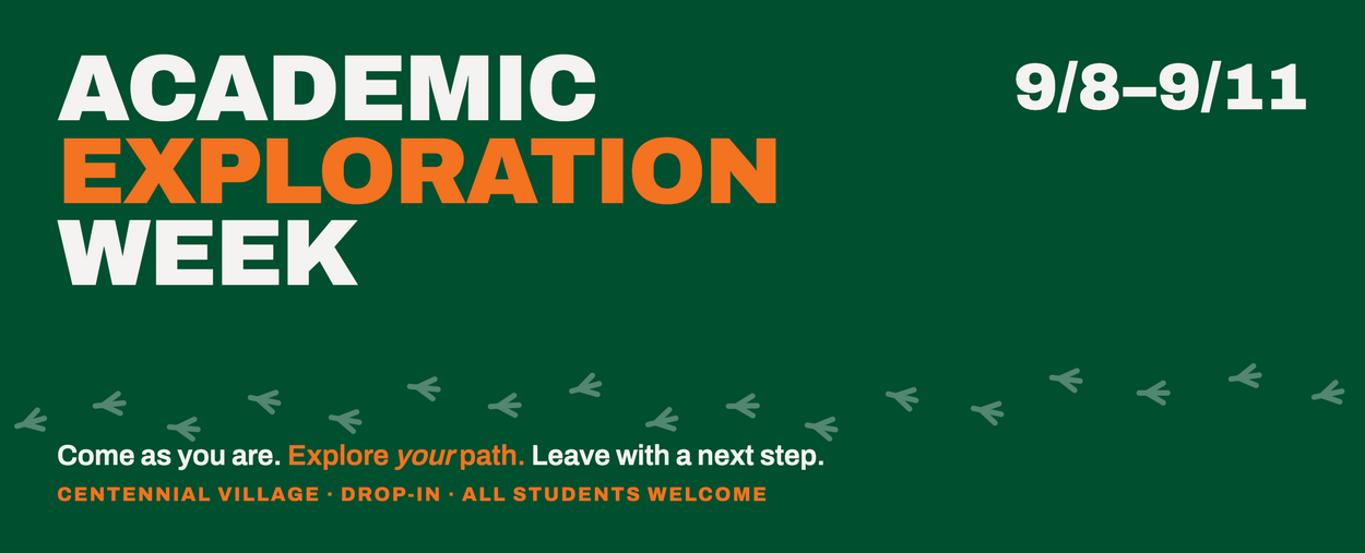 image of banner advertising acdemic exploration week